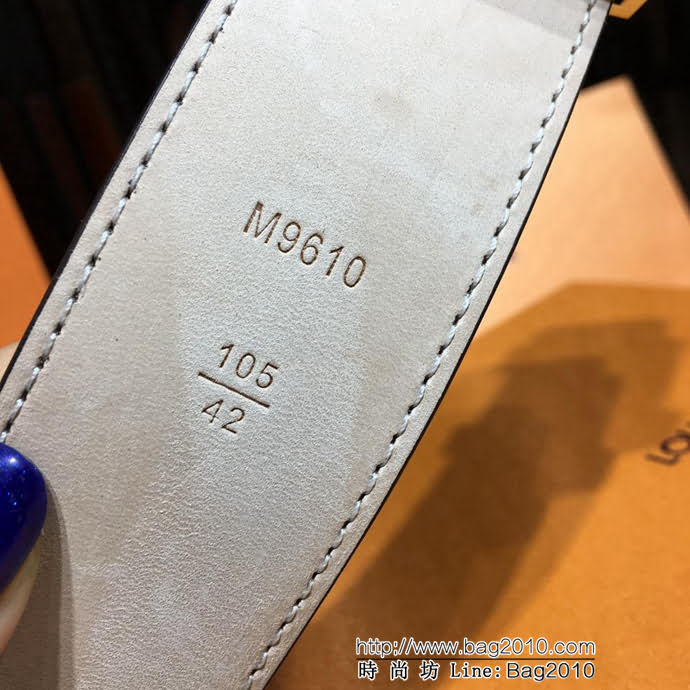 路易威登LV 新款 LV INITIALS MONOGRAM 腰帶 金色LV首字母帶扣 休閒百搭 男士皮帶  xfp1117